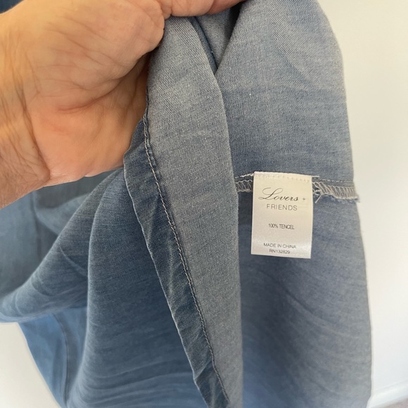 Lovers + Friends Denim Soft Lace Up Dress! Size Small - Picture 5 of 7